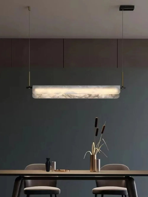 lustre en marbre naturel espagnol et cuivre pour décoration moderne - vue 3 sur 12