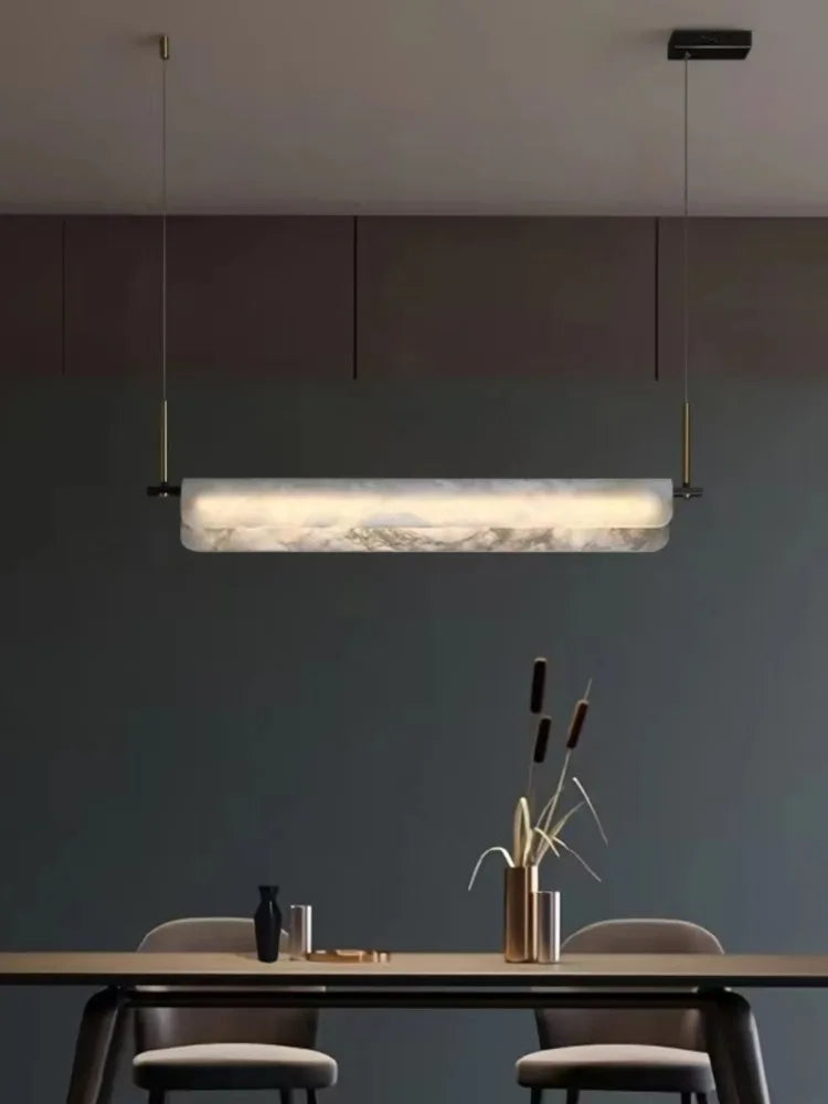 lustre en marbre naturel espagnol et cuivre pour décoration moderne - vue 3 sur 12