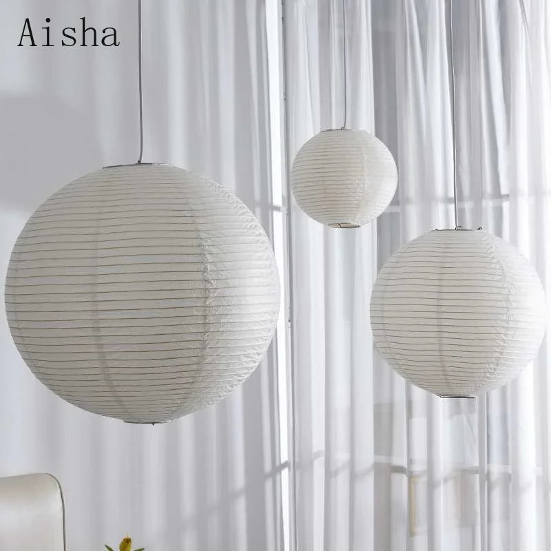 suspension en papier de riz style japonais pour décoration intérieure - vue 3 sur 7