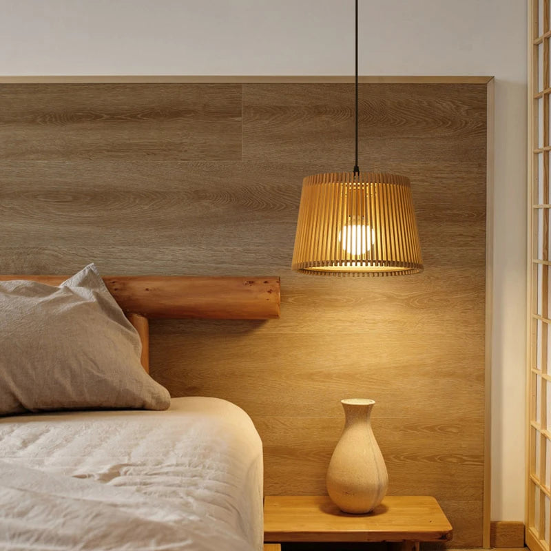 suspension en bois massif design moderne pour décoration intérieure - vue 4 sur 8