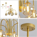 sandyha lustre led en verre soufflé à la main style vintage