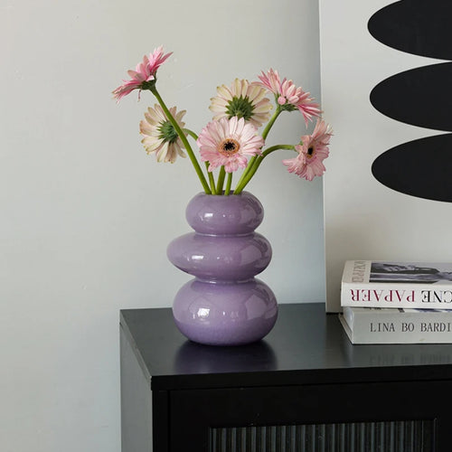 vase médiéval pour arrangement floral en verre élégant - vue 5 sur 8