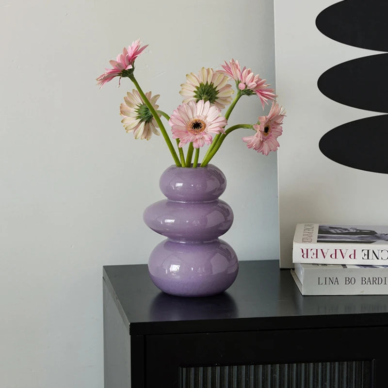 vase médiéval pour arrangement floral en verre élégant - vue 4 sur 8
