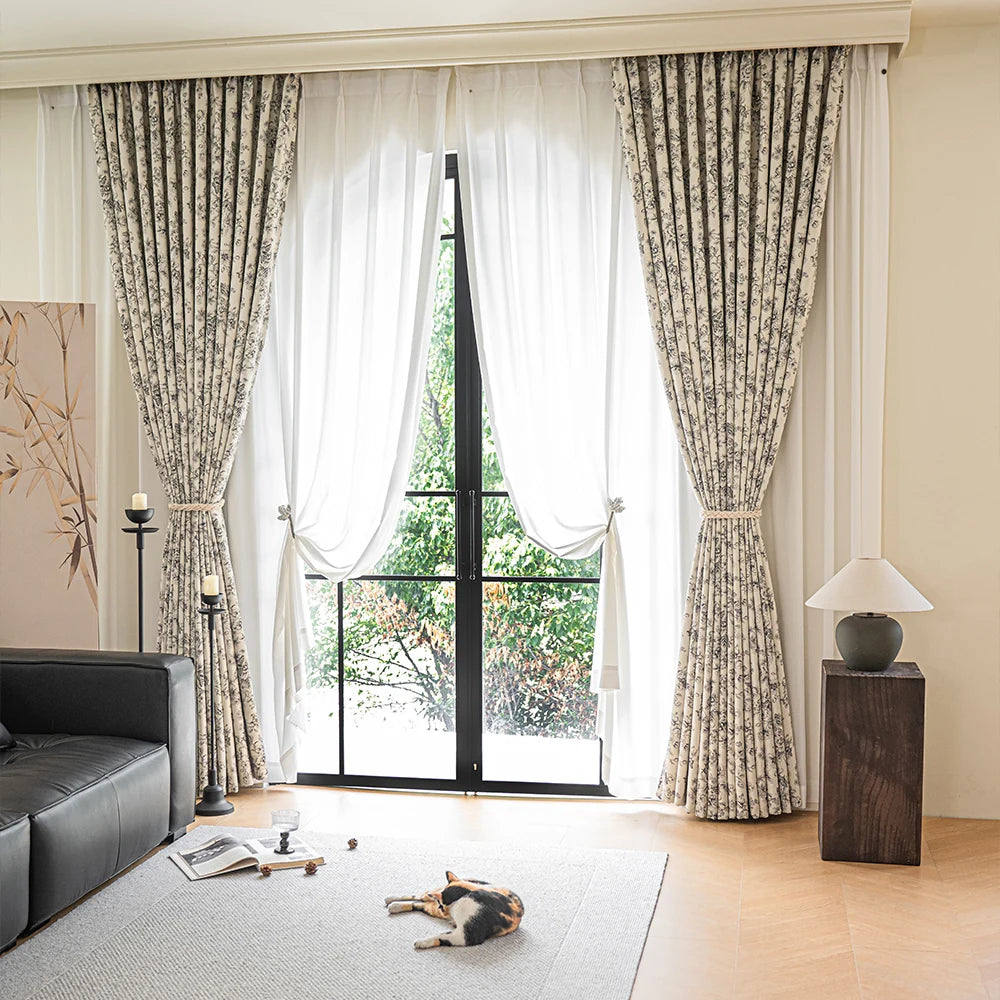 Rideau occultant à motifs imprimés pour salon chambre - vue 2 sur 7