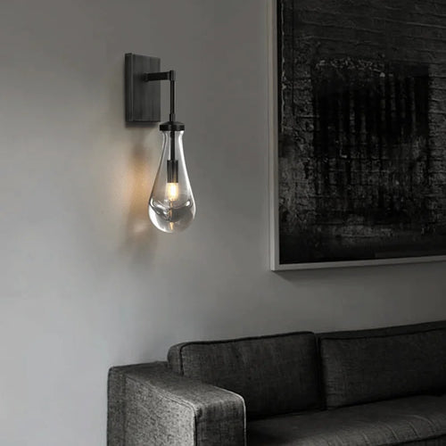 applique murale minimaliste de luxe en verre et cuivre led 2023 - vue 5 sur 8
