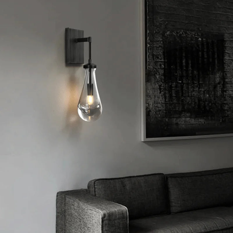 applique murale minimaliste de luxe en verre et cuivre led 2023 - vue 4 sur 8