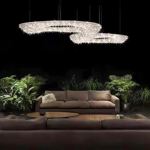 lustre créatif élégant en cristal transparent pour intérieur - vue 4 sur 10