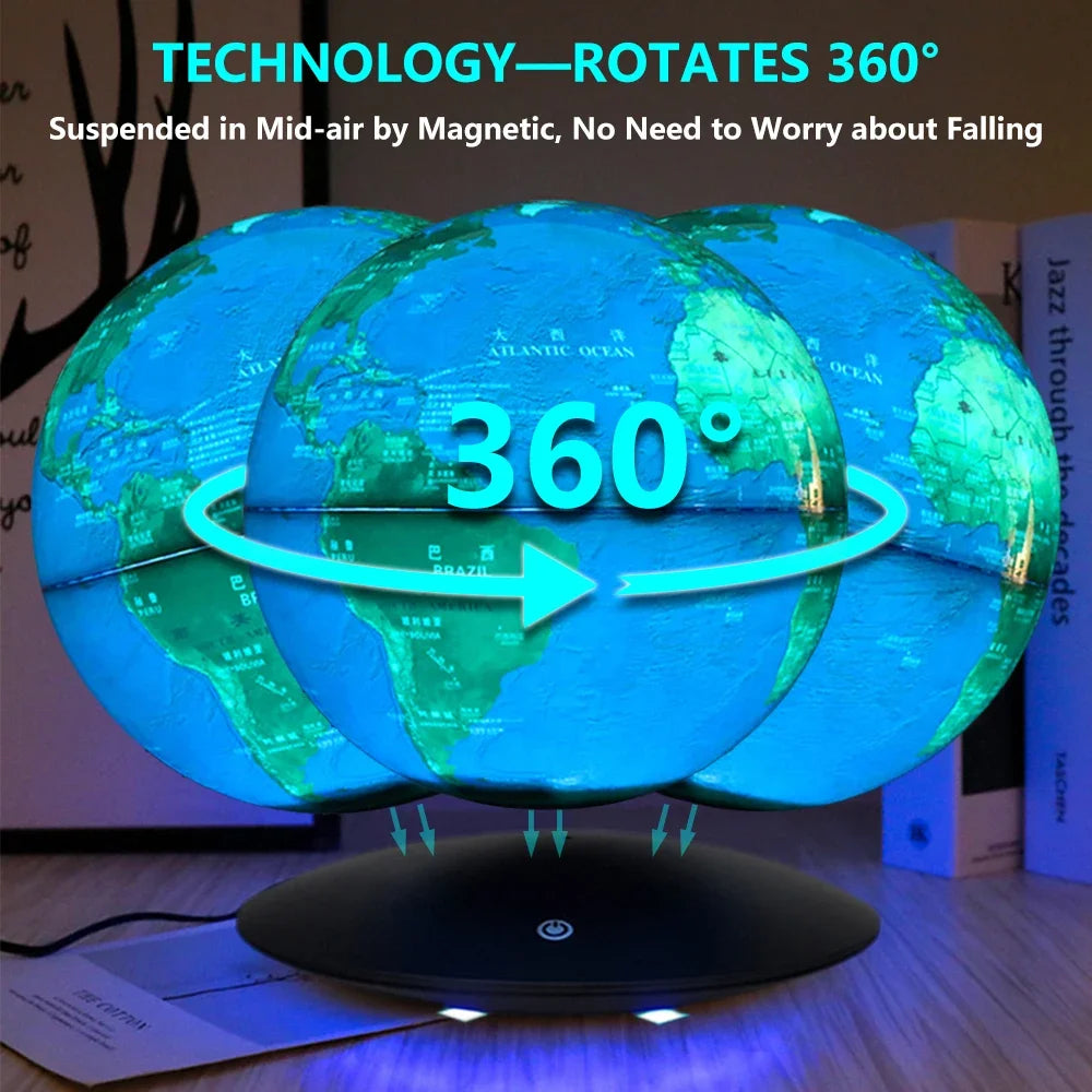 globe flottant rotatif magnétique pour décoration intérieure innovante - vue 4 sur 7