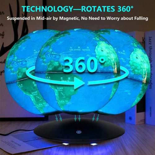 globe flottant rotatif magnétique pour décoration intérieure innovante - vue 4 sur 7