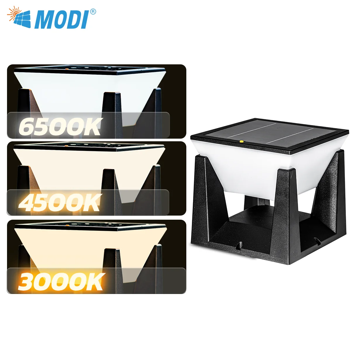 lampadaire solaire étanche pour éclairage extérieur jardin et allée - vue 4 sur 9