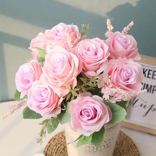 bouquet de roses artificielles pour mariage et décoration intérieure - vue 12 sur 12