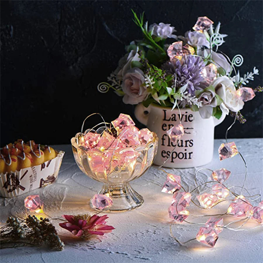 guirlande lumineuse en cristal pour décorations de fêtes - vue 5 sur 8