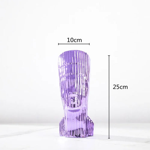 sculpture en verre abstraite avec rayures décoratives pour décoration intérieure - vue 10 sur 15