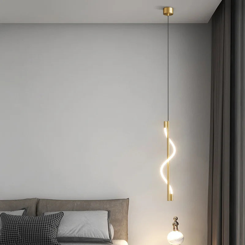 suspension en spirale luxe avec télécommande gradation led - vue 4 sur 8
