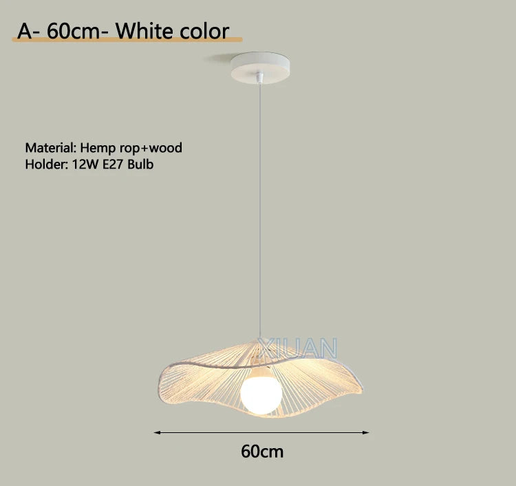 lustre suspendu wabi-sabi en corde de chanvre - vue 15 sur 24