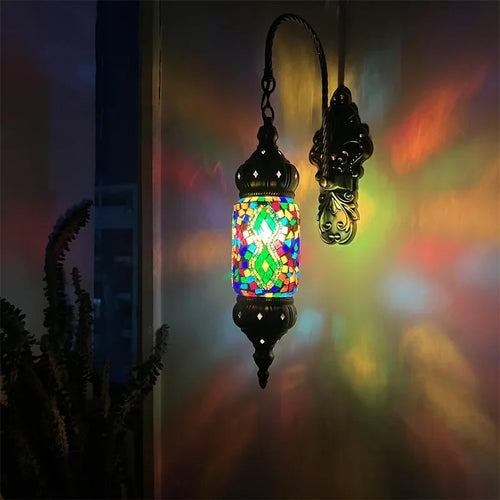 appliques murales méditerranéennes style bohème rétro mosaïque LED - vue 3 sur 11