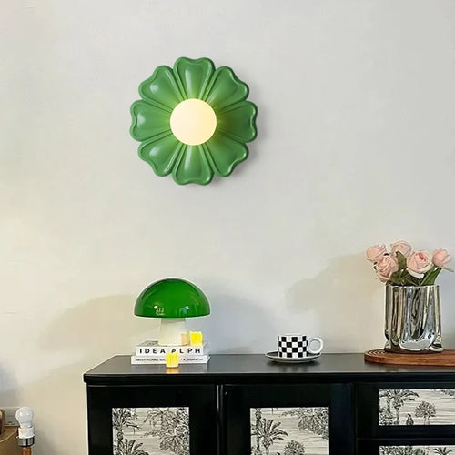 applique murale créative lampe à fleurs en résine pour enfants - vue 3 sur 11