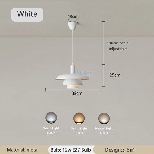 suspension led créative en métal pour éclairage de table - vue 9 sur 8
