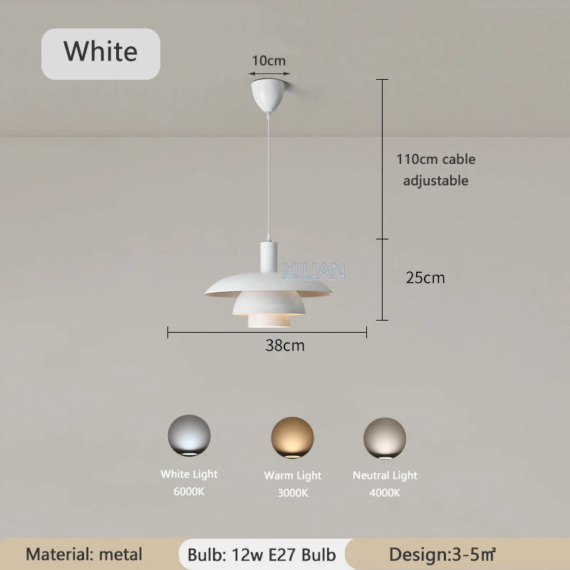 suspension led créative en métal pour éclairage de table - vue 8 sur 8
