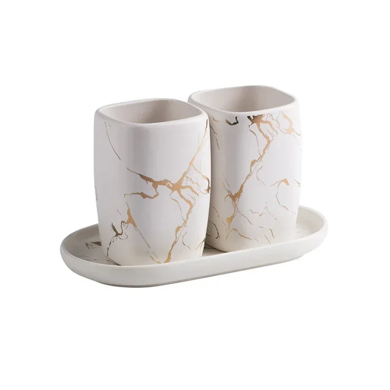 ensemble de tasse en céramique et support de brosse à dents - vue 11 sur 12