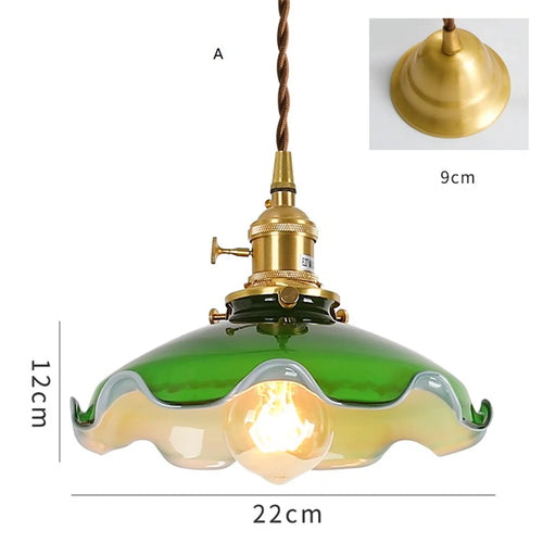 suspension industrielle vintage en cuivre et verre idéale pour loft - vue 11 sur 12