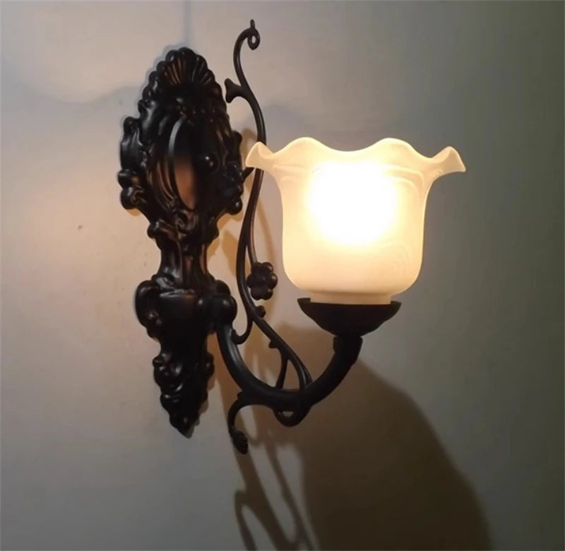 applique murale rétro classique en verre pour décoration intérieure - vue 4 sur 7