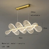 suspension moderne à led avec intensité variable et anneau doré