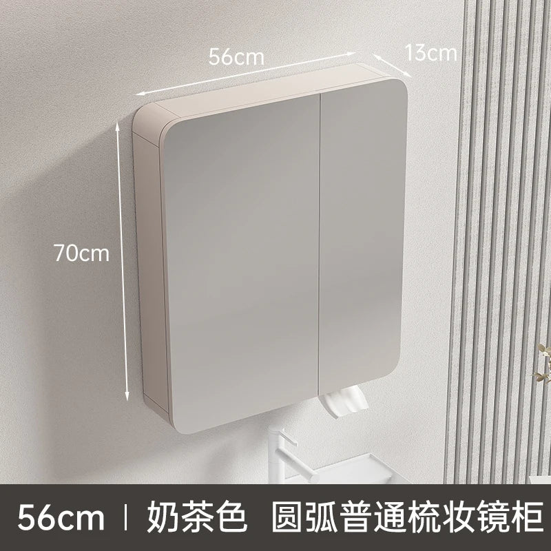armoire circulaire en aluminium avec miroir éclairage intelligent et rangement - vue 9 sur 32