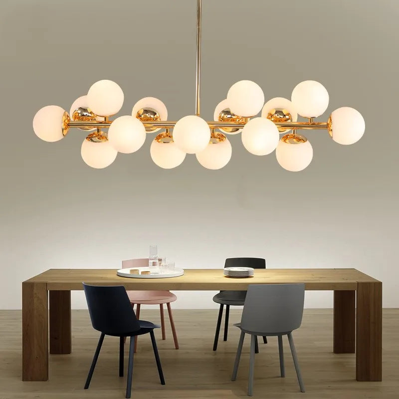suspension lumineuse 25 têtes design romantique en verre - vue 6 sur 8