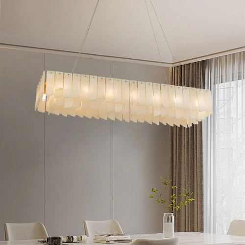 lustre design moderne en marbre naturel espagnol led - vue 4 sur 11