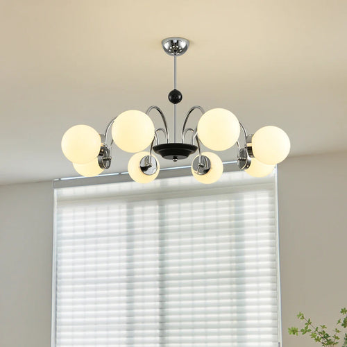 lustre moderne bauhaus magic bean style français crème luxe - vue 6 sur 16