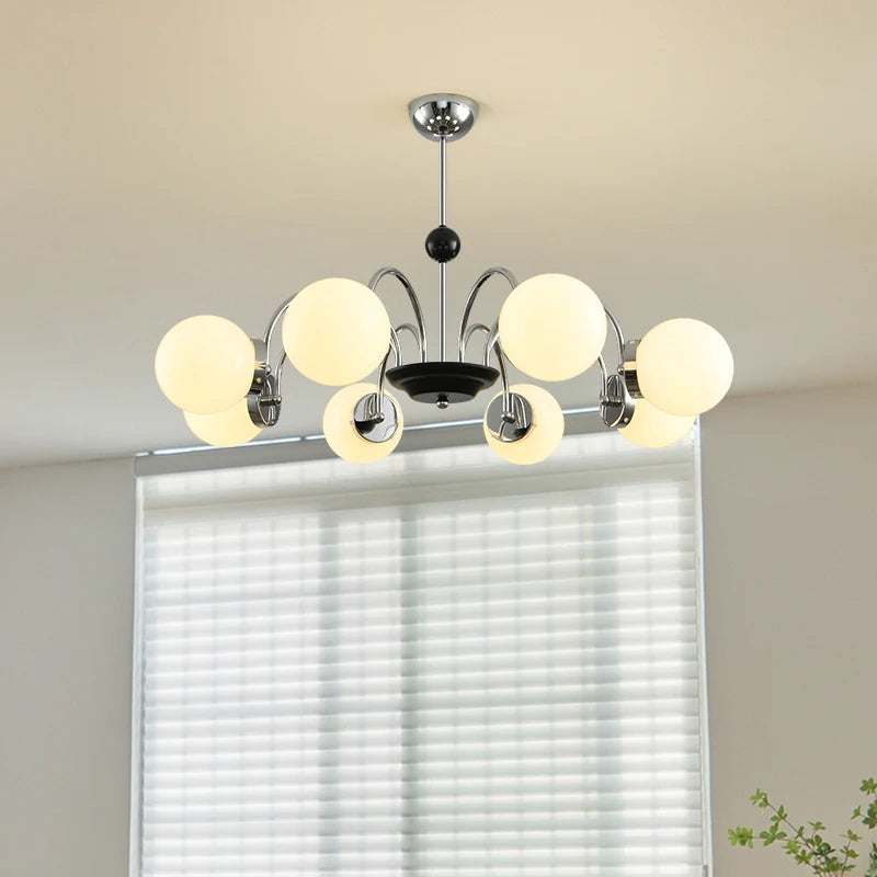 lustre moderne bauhaus magic bean style français crème luxe - vue 6 sur 16