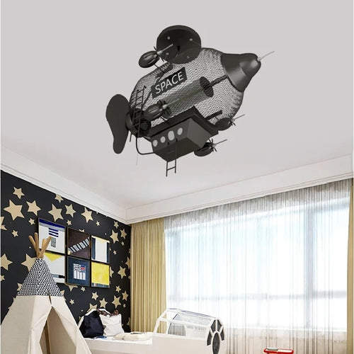 lustre vaisseau spatial créatif pour chambre de garçon - vue 6 sur 7