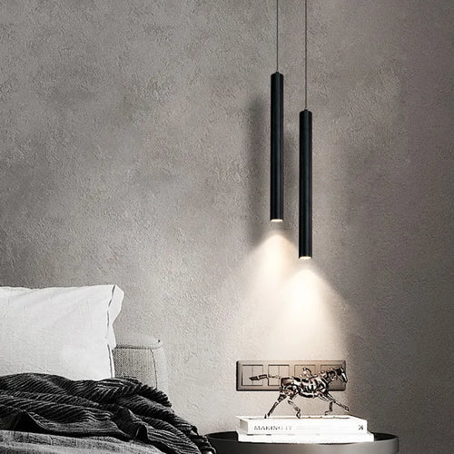 Moderne nordique suspension LED lampe Double tête suspension salle à manger 2m lampe suspendue tuyau Decora cylindre tuyau ligne lustre - vue 2 sur 8