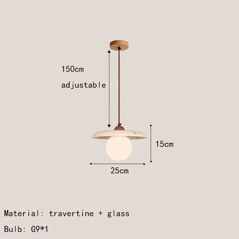 suspension restaurant en marbre naturel avec cordon réglable - vue 9 sur 12