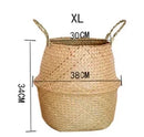 panier suspendu en osier pour rangement et décoration