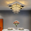 Plafonnier LED en cristal et acier inoxydable