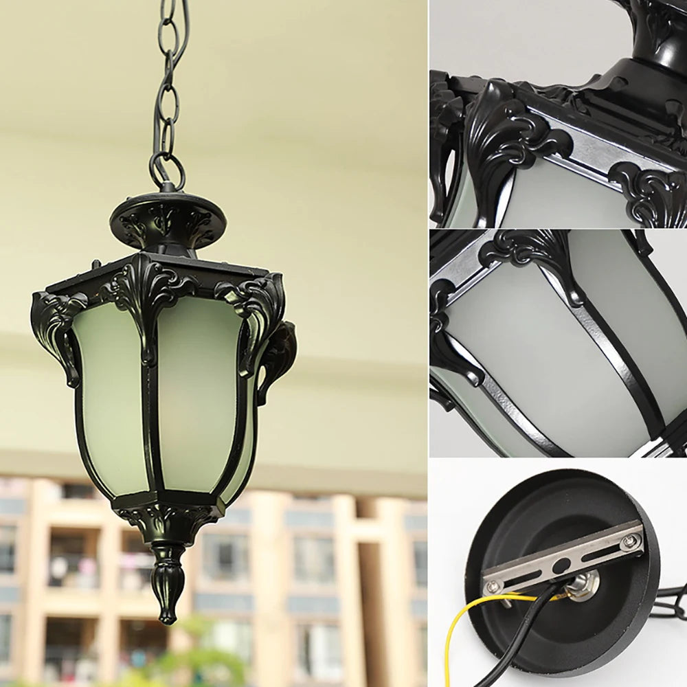 lampe extérieure suspendue pour jardin et balcon étanche - vue 7 sur 7