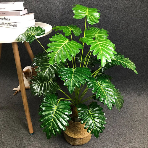 grandes plantes artificielles avec feuilles de palmier décoratives - vue 6 sur 12