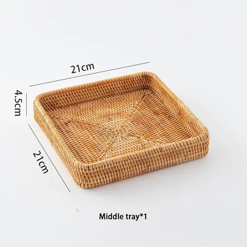 panier en rotin tissé pour rangement et décoration artisanale - vue 8 sur 9