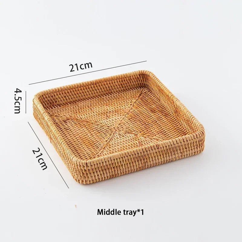 panier en rotin tissé pour rangement et décoration artisanale - vue 7 sur 9