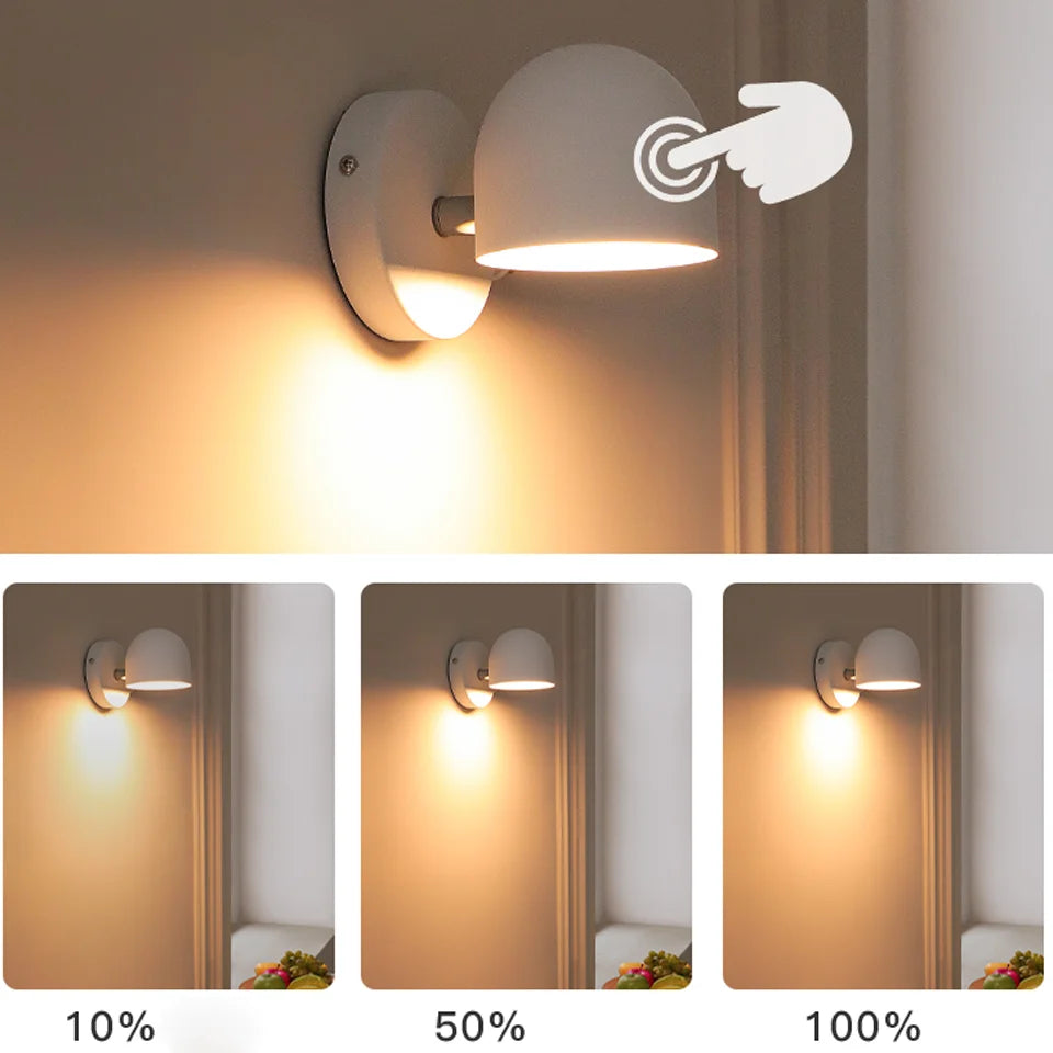 applique murale led avec variateur tactile et prise intégrée - vue 3 sur 16