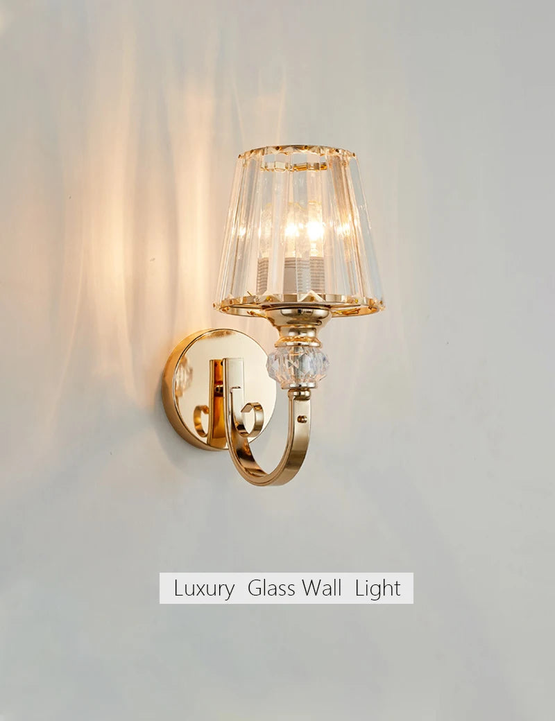 applique murale en cristal luxe design moderne nordique à led - vue 5 sur 9