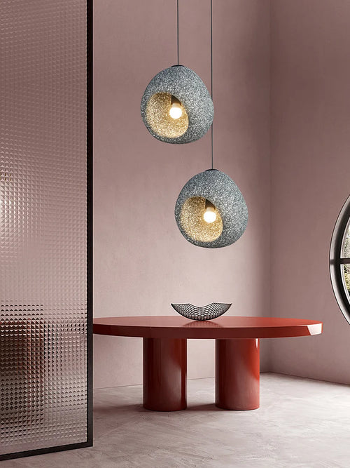 suspension led nordique wabi sabi simple et créative personnalisée - vue 2 sur 10