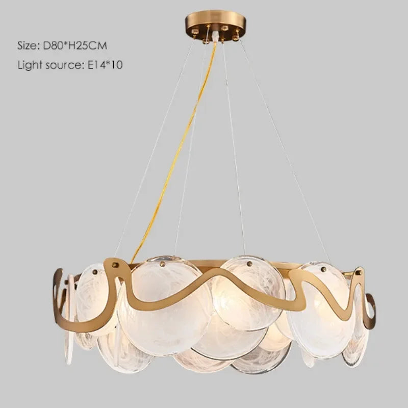 lustre post-moderne en verre simple pour salon luxueux - vue 4 sur 10