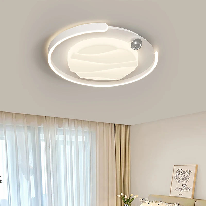 plafonnier led style français moderne télécommande éclairage intérieur chaud - vue 3 sur 12