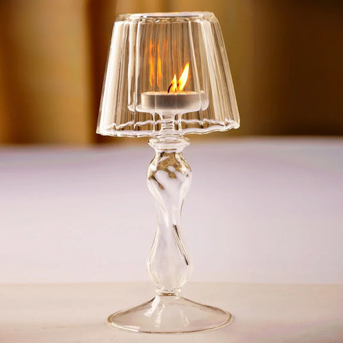 lampe de bureau en verre style européen bougeoir créatif pour mariage décoratif - vue 4 sur 8