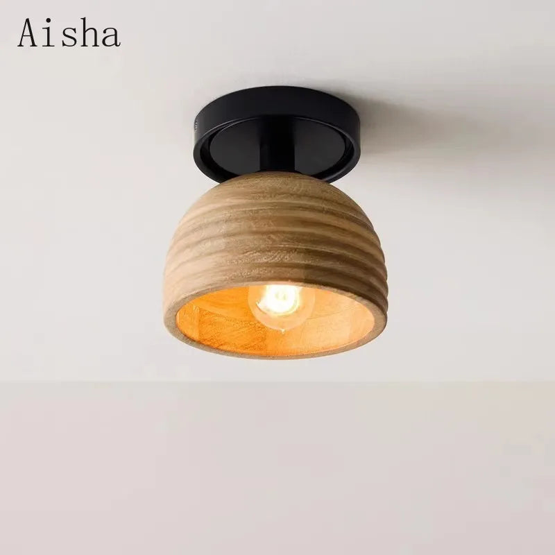 plafonnier rétro en bois style américain pour décoration intérieure - vue 4 sur 5