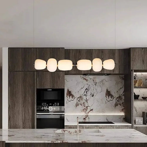 suspension moderne en verre laiteux pour intérieur élégant - vue 6 sur 12