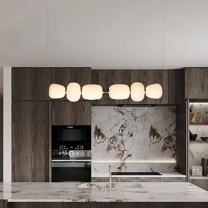 suspension moderne en verre laiteux pour intérieur élégant - vue 6 sur 12